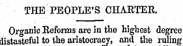 THE PEOPLE'S CHARTER. Organic Reforms ar...