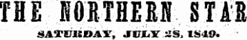 THE HORTHEM STAR 8ATEXISOAV, SVITK 2S, 1849.