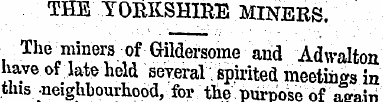 THE YORKSHIRE MINERS. The ^ miners of Gi...