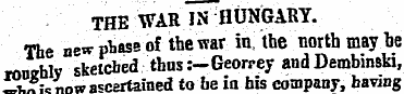 THE WAR IN HUNGARY. The new phase of the...