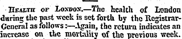 Heawh of Loxdon.—The health of London du...