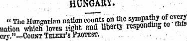 HUNGARY. « The Hungarian nation counts o...