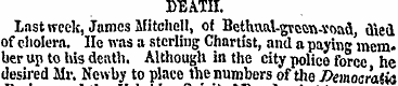 DEATH. Last week, James Mitchell, ot Bet...
