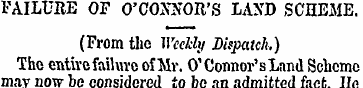 FAILURE OF O'CONNOR'S LAND SCHEME. (From...