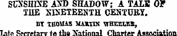 SUNSHINE AND SHADOW; A TALE Of THE SDiET...