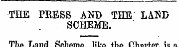 THE PRESS AND THE hUXD SCHEME. The Land ...