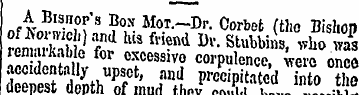 A Bishop's Bon Moi.-Dr. Corbet (the Bish...
