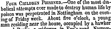 Four Children Poisoxed.—One of tho most ...