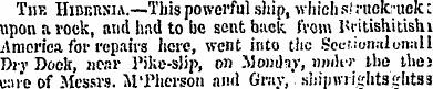 The Hibeknia.—This powerful ship, which ...
