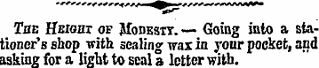 The Height of Modesty. — Going into a st...