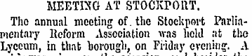 MEETING AT STOCKPORT. Tho annual meeting...