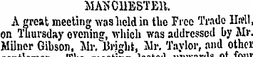 MANCHESTER. A "real meeting was held in ...