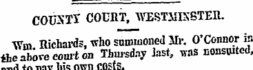 COUSTI COURT, WESTMINSTER. Wm Richar d s...