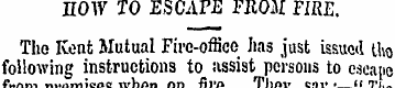 HOW TO ESCAPE FROM FIRE. The Kent Mutual...