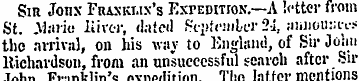Sir Jonx Fraxkhx's Expedition.—A letter ...