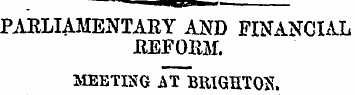 PARLIAMENTARY AND FINANCIAL REFORM. MEET...