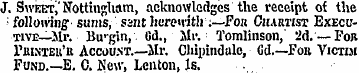 J. Sweet,' Nottingham, acknowledges the ...