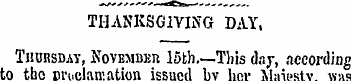 THANKSGIVING DAY, Thursday, November lot...