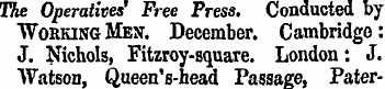 The O p eratives' Free Press. Conducted ...