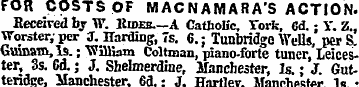 FOR COSTS OF MACNAMARA'S ACTION. Receive...