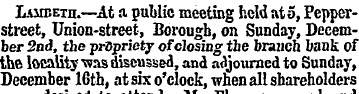 Lambeth.—At a public meeting held at 5, ...