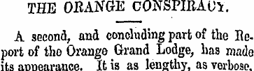 THE ORANGE CONSPIRAOY. A second, and con...