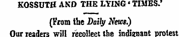 KOSSUTH AND THE LYING « TIMES.' (From th...