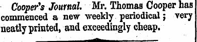 Cooper's Journal. Mr. Thomas Cooper has ...