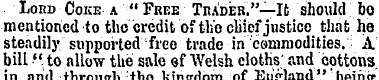 Lord Coke a " Free Trader."—It should bo...