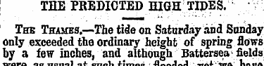 THE PREDICTED HIGH TIDES. The Thames.—Th...