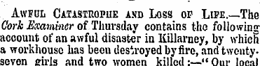 Awful Catastrophe and Loss of Life.—The ...