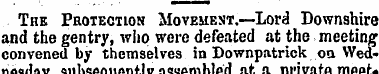 The Protection Movement.—Lord Downshire ...