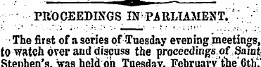 PROCEEDINGS IN PARLIAMENT. " The first o...