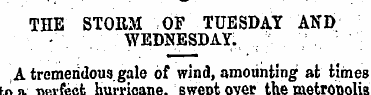 THE STORM OF TUESDAY AND WEDNESDAY. A tr...