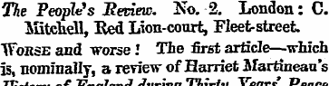 The People's Review. No. 2. London: C. M...