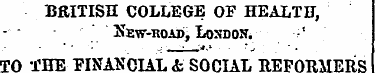 BRITISH COLLEGE OF HEALTH, Xew-hoad, Lox...