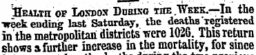 "Health of Lokdox Duhixg the . Week.—In ...