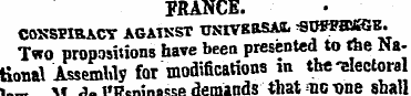FRANCE. CONSPIRACY AGAINST UNnTKOSAIL * ...