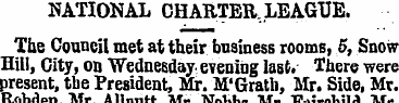 NATIONAL CHARTER.LEAGUE. The Council met...