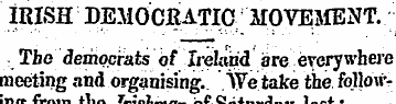 IRISH DEMOCJRATIC MOVEJfENT. The democra...