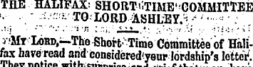 THE HALIFAX: SHORT i^TIME'COMMITTEE ',. ...