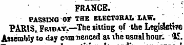 FRANCE. PASSING OF THE ELECTORAL 1A.W. P...