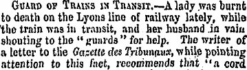 Guam) ov Trmss isTrassit.—A lady .was bu...