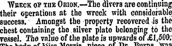 Wbeck of tub Obion.—The divers are conti...