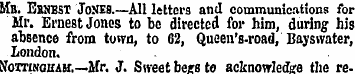 He. Ebnbst Jones.—All letters and commun...
