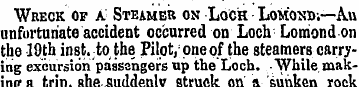 Wreck of a Steamer on-Lo'ch • Lomotsd-.—...