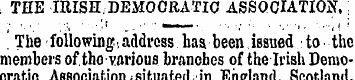 . THE IRISHDEMOCRATIC ASSOCIATION,; ' Th...