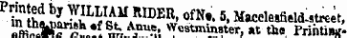 immiusireet P ta ELWS A A RIDE & 0fN ?' « • Macelesfieldlstreet, X&lft-^-Sfc-to Westmmster, at the . PrihUw-