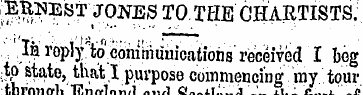 i:ERN2LST JONES TO. THE CHARTISTS. : la ...