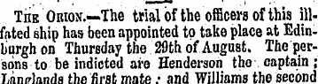The Orion.—The trial of the officers of ...